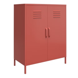 Ameriwood™ Home Mission District 2-Door 3-Shelf Metal Locker Storage Cabinet, 40"H x 31-1/2"W x 15-3/4"D, Terracotta