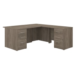 Bush Business Furniture Office 500 72"W L-Shaped Executive Desk With Drawers, Modern Hickory, Standard Delivery