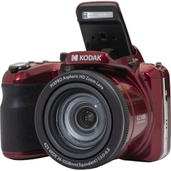 Kodak PIXPRO AZ425 20.7 Megapixel Bridge Camera - Red - 1/2.3" BSI CMOS Sensor - Autofocus - 3"LCD - 42x Optical Zoom - 4x Digital Zoom - Optical (IS) - 5184 x 3888 Image - 1920 x 1080 Video - Full HD Recording - HD Movie Mode - Wireless LAN