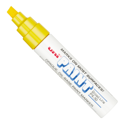 uni-ball? uni Paint Oil-Base Marker, Broad, White Barrel, Yellow Ink