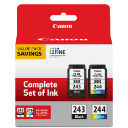 Canon® PG-243/CL-244 Black And Tri-Color Ink Cartridges, Pack Of 2