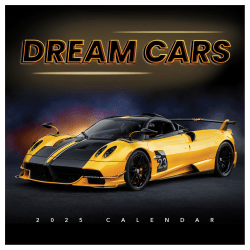2025 TF Publishing Monthly Wall Calendar, 12" x 12", Dream Cars, January 2025 To December 2025
