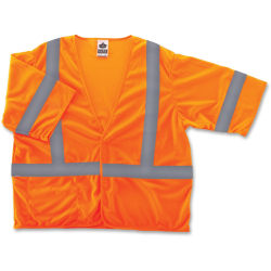 Ergodyne GloWear® Safety Vest, 8310HL Economy Type-R Class 3, Large/X-Large, Orange