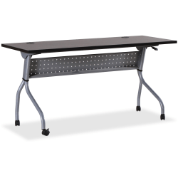 Lorell® Flip Top Training Table, 60"W, Espresso/Silver