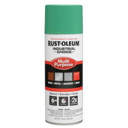 Rust-Oleum Industrial Choice 1600 System Multi-Purpose Enamel Spray Paint, 12 Oz, Gloss Safety Green, Case Of 6 Cans