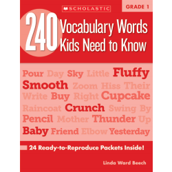 Scholastic 240 Vocabulary Words Kids Need To Know, Grade 1