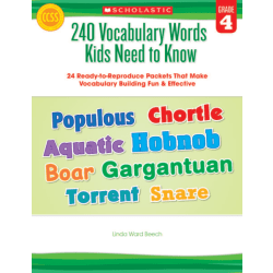 Scholastic 240 Vocabulary Words Kids Need To Know, Grade 4