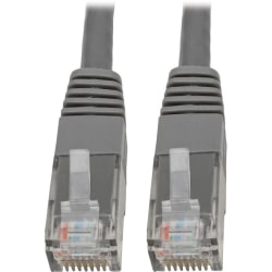 Tripp Lite Cat6 Cat5e Gigabit Molded Patch Cable RJ45 M/M 550MHz Gray 10ft - 128 MB/s - 10 ft - Gray