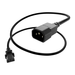 UNC Group - Power extension cable - power IEC 60320 C13 to IEC 60320 C14 - 250 V - 13 A - 91.4 m - black