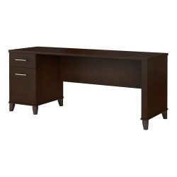 Bush Furniture Somerset Office 72"W Computer Desk With Drawers, Mocha Cherry, Standard Delivery