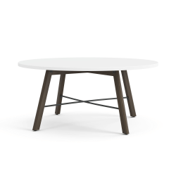 HON Scramble Wood Round Coffee Table, 16"H x 36"W x 36"D, Designer White/Florence Walnut