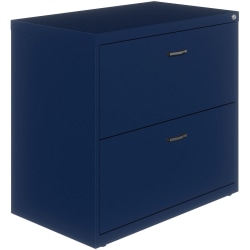 Lorell® 36"W Lateral 2-Drawer File Cabinet With Arc Pull, Navy