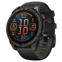 Garmin® fenix® 8 AMOLED Multisport GPS Watch With Silicone Band And 47mm Sapphire Lens, Carbon Gray/Black