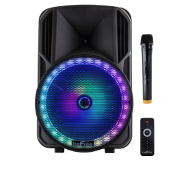 BeFree Sound Bluetooth® Rechargeable Wireless PA Party Speaker With Reactive LEDs, Black