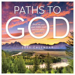 2025 TF Publishing Monthly Wall Calendar, 12" x 12", Paths To God, January 2025 To December 2025