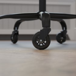 Flash Furniture Non-Marring Polyurethane Replacement Wheels With Ball Bearing Motion for Gaming And Home Office Chairs, Black/Clear, Set Of 5 Wheels