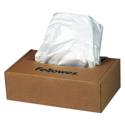 Fellowes® Powershred® Waste Bags, White, Carton Of 100 Bags