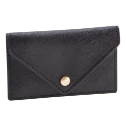 Realspace® Faux Leather Business Card Holder, Black