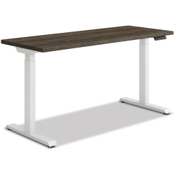 HON® Coordinate Height-Adjustable Writing Desk, 58"W, Florence Walnut/Designer White