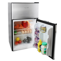 MegaChef 3.2 Cu. Ft. 2-Door Refrigerator/Freezer, Silver