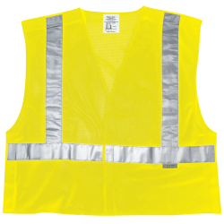 MCR Safety Luminator Class II Tear Away Safety Vests, X Large, Fluorescent Lime