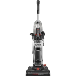 Eureka PowerSpeed Upright Vacuum Cleaner - Bagless - Crevice Tool, Brush Tool, Upholstery Tool, Extension Hose - 12.60" Cleaning Width - Carpet, Hardwood - 25 ft Cable Length - 84" Hose Length - Foam - Black, Silver