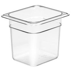 Cambro Camwear GN 1/6 Size 6" Food Pans, 6"H x 6-3/8"W x 7"D, Clear, Set Of 6 Pans