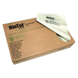 Heritage Biotuf® Can Liners, 45 gal, 0.9 mil, 40" x 46", Green, 25 Bags/Roll, 5 Rolls/Carton