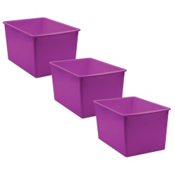 Teacher Created Resources Plastic Multi-Purpose Bins, 7-1/2"H x 9-1/4"W x 14"D, Purple, Pack Of 6 Bins