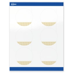 Avery® Printable Labels With Sure Feed® Technology, S00-EWX, Round, 3", Glossy White With Preprinted Gold Lace Trim Pattern, Pack Of 60