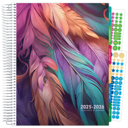 2025-2026 Global Printed Products Daily/Weekly/Monthly Deluxe Teacher Planner, 8-1/2" x 11", Pastel Peacock, August 2025 To August 2026