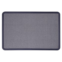 Quartet® Contour® Fabric Bulletin Board, 48" x 36", Plastic Frame With Light Blue/Navy Finish