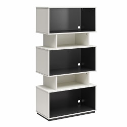 NTense Shadow 62"H 5-Shelf Gaming Storage Unit Bookcase, White/Matte Black