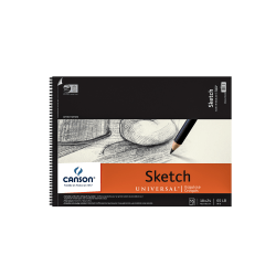 Canson Universal Heavyweight Sketch Pads, 18" x 24", 100% Recycled, 30 Sheets Per Pad, Pack Of 2 Pads