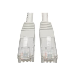 Tripp Lite Cat6 Cat5e Gigabit Molded Patch Cable RJ45 M/M 550MHz White 20ft - 1 x RJ-45 Male Network - 1 x RJ-45 Male Network - Gold Plated Contact - White