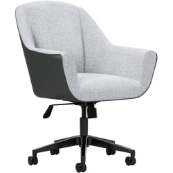 VARI Mid-Back Faux Leather/Polyester Upholstered Conference Chair, Graphite/Sterling Gray