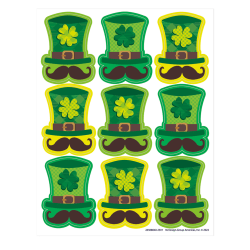 Eureka Giant Stickers, 1-5/16" x 1-3/4", St. Pat's Hats, 36 Stickers Per Pack, Set Of 12 Packs