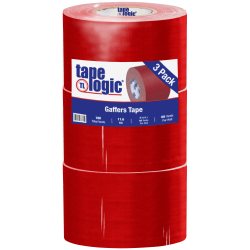Tape Logic Gaffers Tape, 4" x 60 Yd., 11 Mil, Red, Case Of 3 Rolls