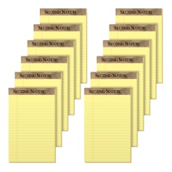 TOPS™ Second Nature® 30% Recycled Writing Pads, 5" x 8", Legal Ruled, 50 Sheets, Canary, Pack Of 12 Pads