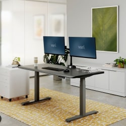 VARI Electric Standing Desk With ComfortEdge, 60"W, Black