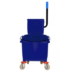 Alpine PVC Mop Bucket With Side Wringer, 36 Qt, 35"H x 15"W x 25"D, Blue