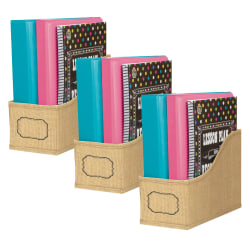 Teacher Created Resources Book Bin, Burlap Design, Pack Of 3