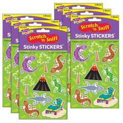 Trend Stinky Stickers, Loungin' Lizards/Coconut, 36 Stickers Per Pack, Set Of 6 Packs