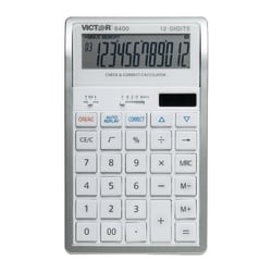 Victor® 6400 12-Digit Desktop Calculator, White/Silver