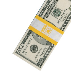 PM™ Company Currency Bands, $1,000.00, Yellow, Pack Of 1,000