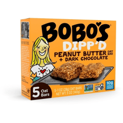 Bobo's Dipp'd Peanut Butter Bars With Dark Chocolate, 1 Oz, Total Qty 30