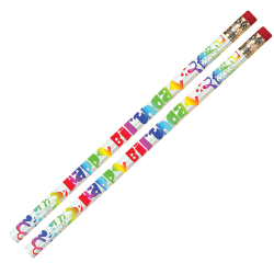 Musgrave Pencil Co. Inc. Motivational Pencils, Happy Birthday Fiesta, 12 Pencils Per Pack, Set Of 12 Packs