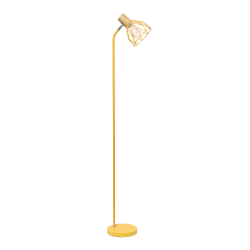 Simple Designs Industrial Farmhouse Fusion Adjustable Cage Wire Accent Floor Lamp, 55-15/16"H, Yellow