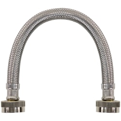 Certified Appliance Accessories Braided Stainless Steel Water-Inlet Hose, Female to Female - 12" - Silver, Stainless Steel - WI12SSFF