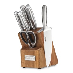 Cuisinart Classic 7-Piece Stainless Steel Block Set With Sharpener, 6" x 12-1/4"
